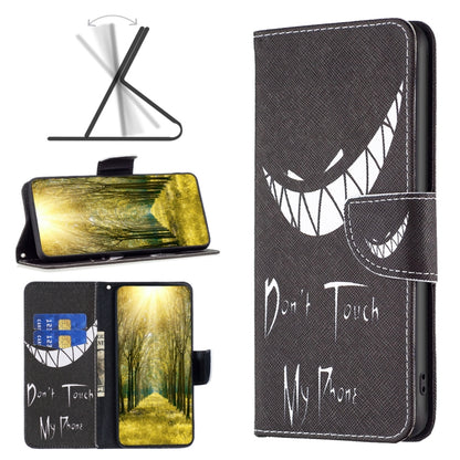 Black leather phone case with abstract face line art, faux-leather stitched wallet cover
