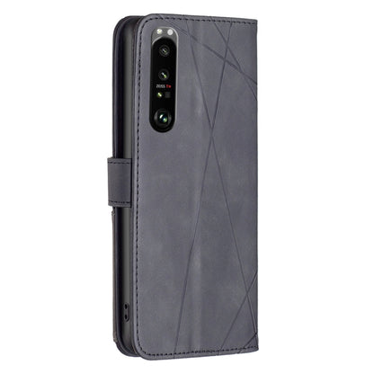 Dark gray leather wallet phone case with phone camera cutout and flip cover