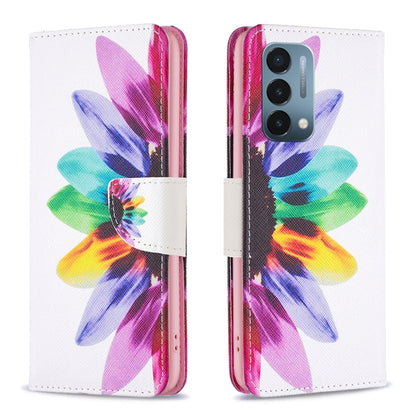 Leather phone case wallet with colorful butterfly floral print, magnetic flap