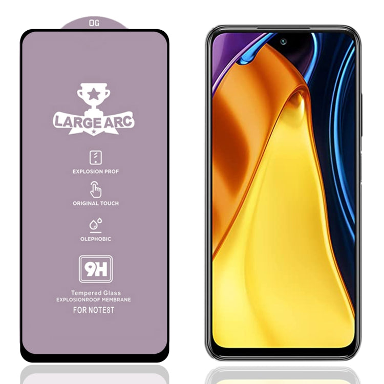 9H tempered glass screen protector film in purple package sleeve