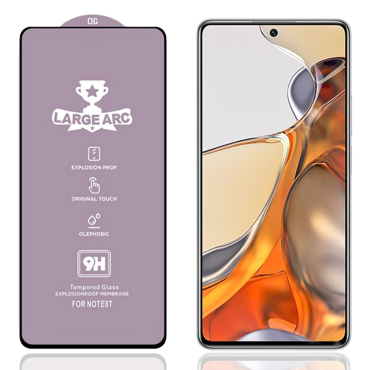 9H tempered glass screen protector film with phone front, orange display