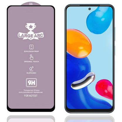 9H tempered glass screen protector film with phone front, blue and red display
