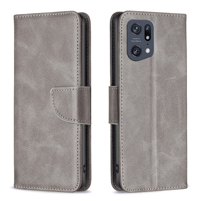 Lambskin-textured leather phone case, light gray folio with flip cover and side strap