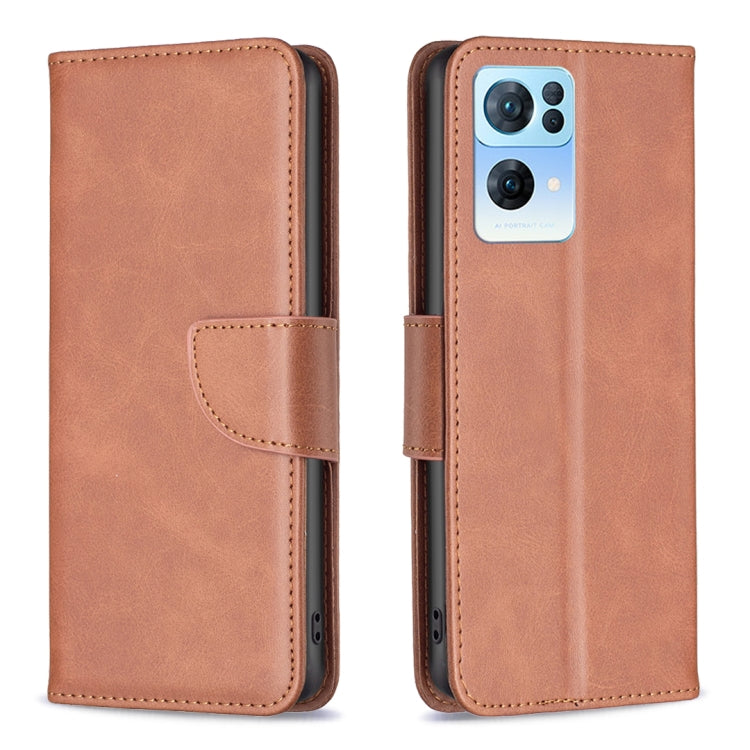 Lambskin-textured leather phone case, tan folio with flip cover and side strap