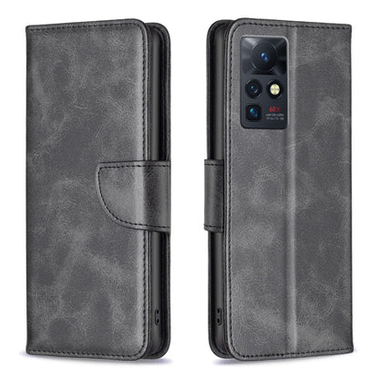 Grey lambskin texture leather phone case with magnetic flap and card slot