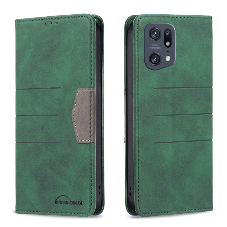 Green magnetic leather phone case with card slot and vertical flap closure.