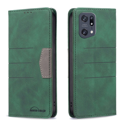 Green magnetic leather phone case with card slot and vertical flap closure.