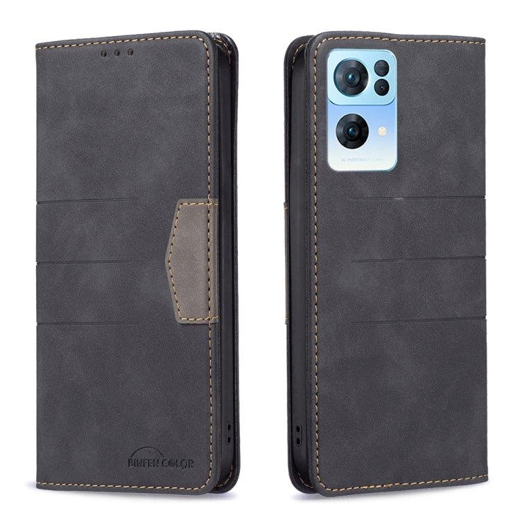 Black magnetic leather phone case with card slot; phone cameras visible through cutout.
