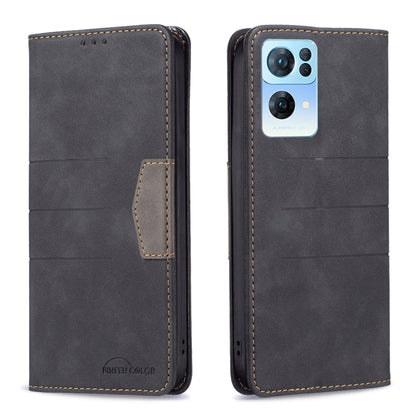 Black magnetic leather phone case with card slot; phone cameras visible through cutout.