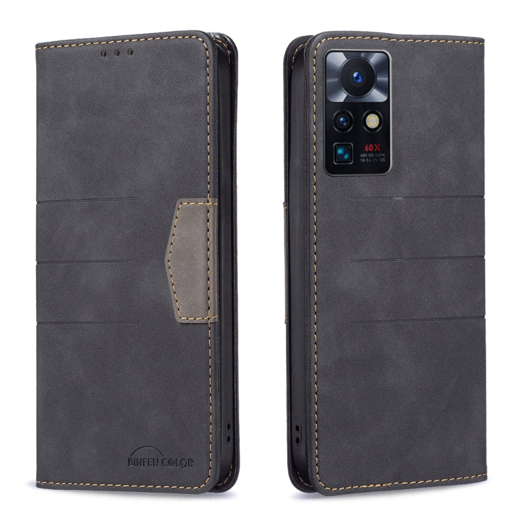 Black magnetic leather phone case with card slot; rear camera area and 60X label visible.