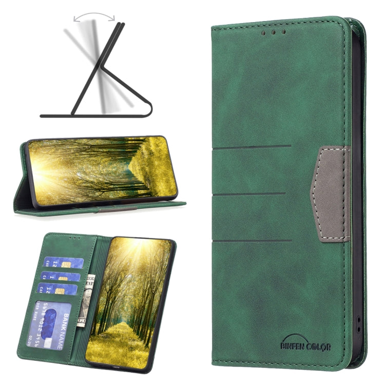 Magnetic leather phone case with card slot, green cover