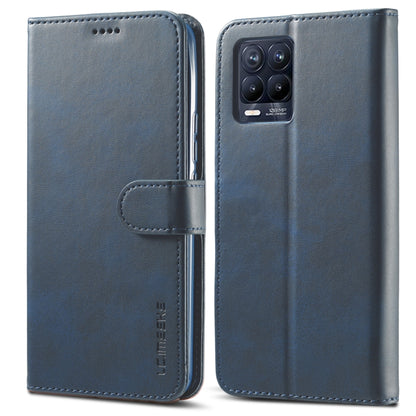 Blue calf texture leather flip phone case with card holder pocket and camera cutout