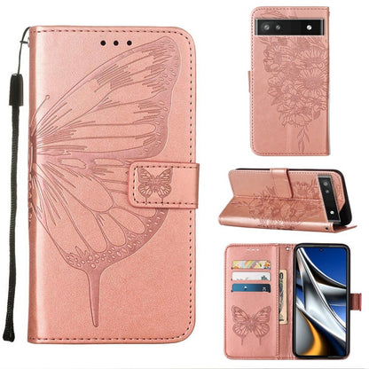 Light pink embossed butterfly leather phone case with folio stand and card slots