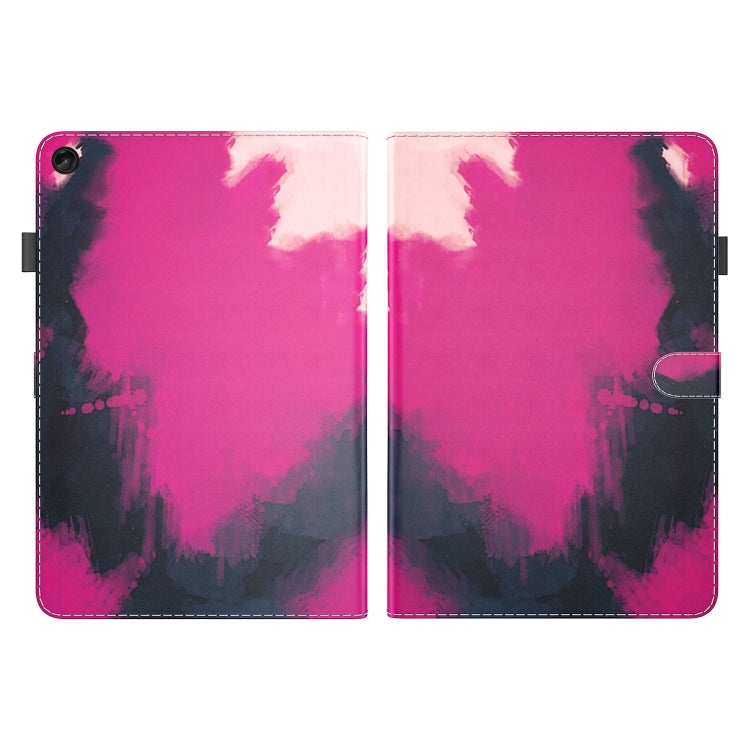 Watercolor magnetic tablet case, berry pink abstract design on front and back covers