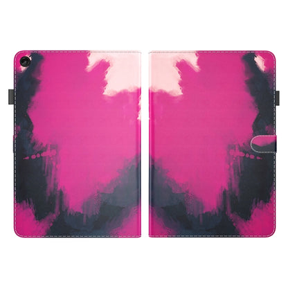 Watercolor magnetic tablet case, berry pink abstract design on front and back covers