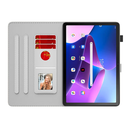 Watercolor magnetic tablet case with gray interior card slots and foldable stand
