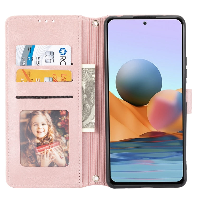 Pink flip phone case with card pocket window and magnetic closure