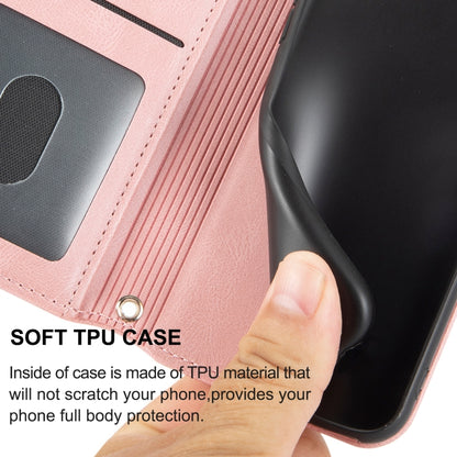 Pink leather-look flip phone case with TPU inner cover protection