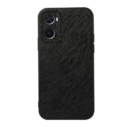 Black crazy horse texture PU phone case with camera cutout and port openings