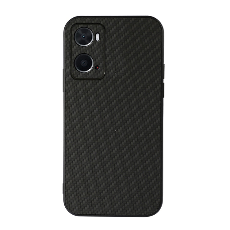 Black carbon fiber texture shockproof phone case with dual camera cutouts