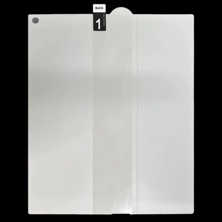 Clear hydrogel film screen protector for foldable tablet front and hinge area
