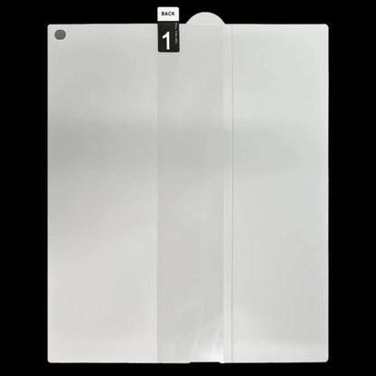 Clear hydrogel screen protector film pieces for foldable phone screens, front covers