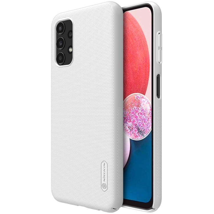 Frosted PC phone case in white, with cutouts for camera and ports