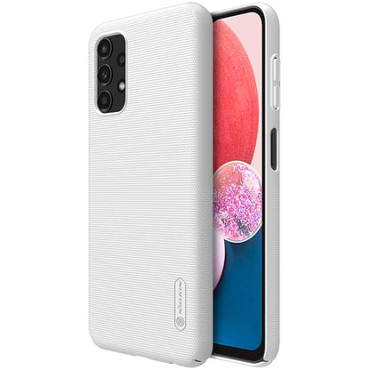 Frosted PC phone case in white, with cutouts for camera and ports