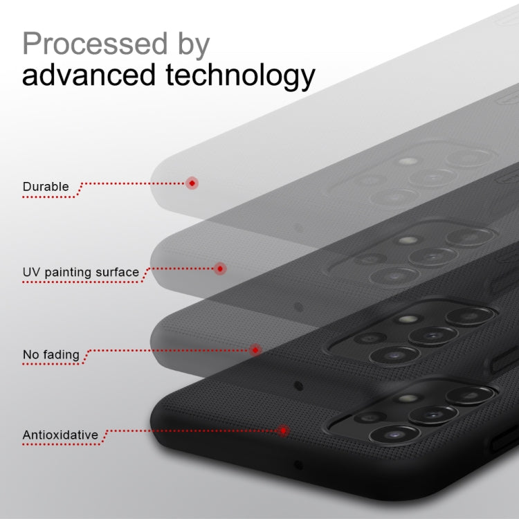 Black frosted PC phone case close-up, textured finish over camera area