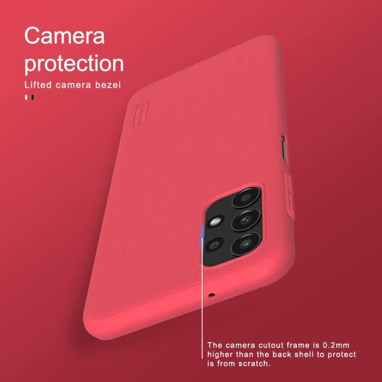 Red frosted PC phone case with camera protection and raised bezel
