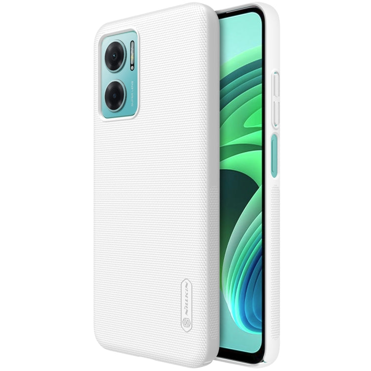 White frosted PC phone case with textured back and camera cutout