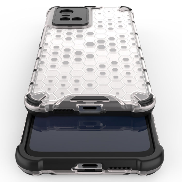 White honeycomb shockproof phone case with TPU bumper and camera cutout