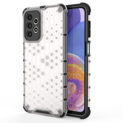 Shockproof honeycomb protective phone case in white with textured honeycomb backing
