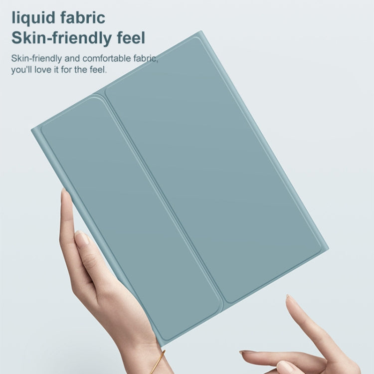 Blue leather tablet case cover with smooth front panel
