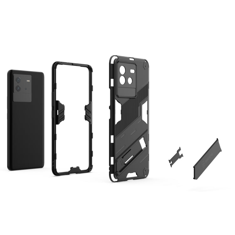 Rugged armor phone case with detachable holder and protective back for iQOO Neo6