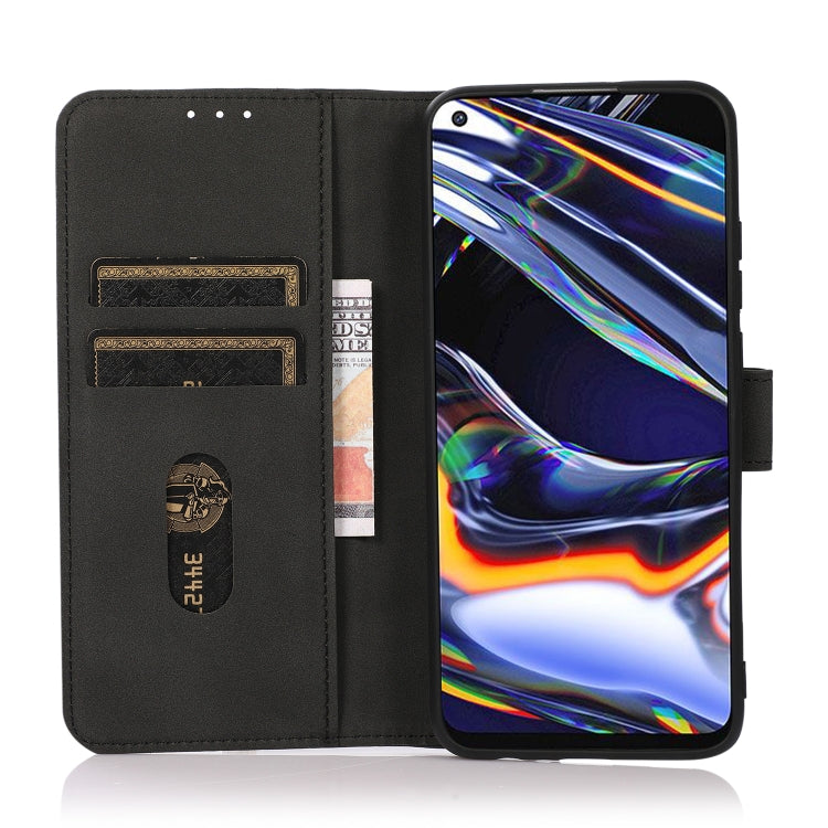 KHAZNEH black leather wallet phone case with card pockets and open flip view