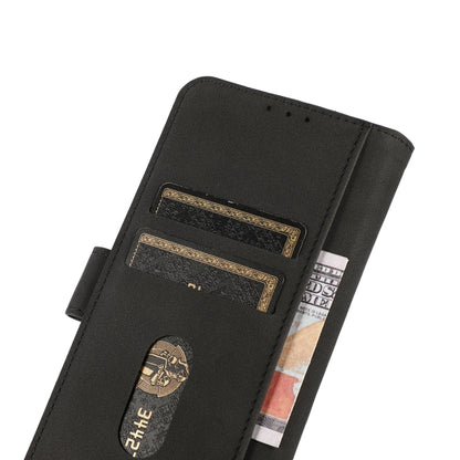 KHAZNEH black leather folio case with inner card slots and embossed logo