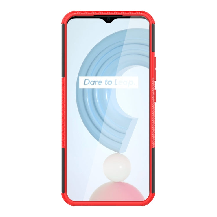 Red tire-texture TPU/PC phone case with raised edges and camera cutout