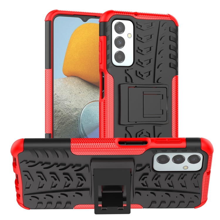 Red tire tread TPU+PC phone case with built-in phone holder/kickstand