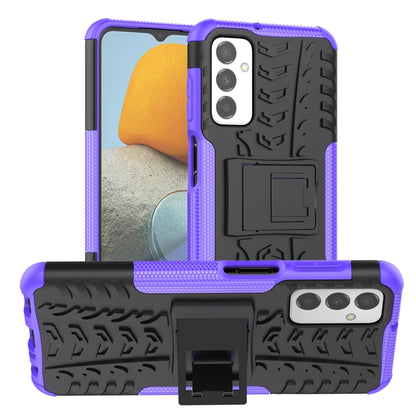 Purple tire tread TPU+PC phone case with built-in phone holder/kickstand