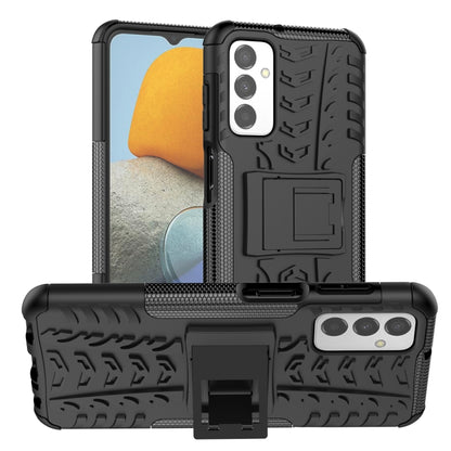 Black tire tread TPU+PC phone case with built-in phone holder/kickstand