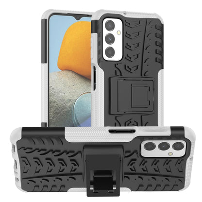 White and black tire tread TPU+PC phone case with built-in holder/kickstand