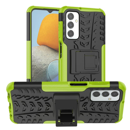 Green tire tread TPU+PC phone case with built-in phone holder/kickstand