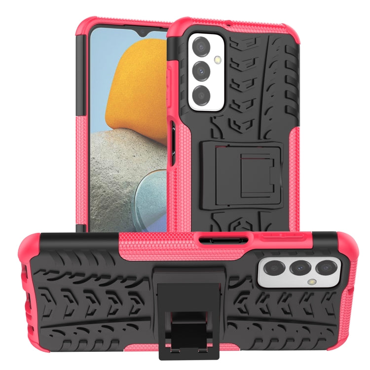 Red tire tread TPU+PC phone case with kickstand phone holder