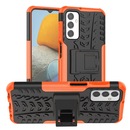 Orange tire tread TPU+PC phone case with built-in phone holder/kickstand