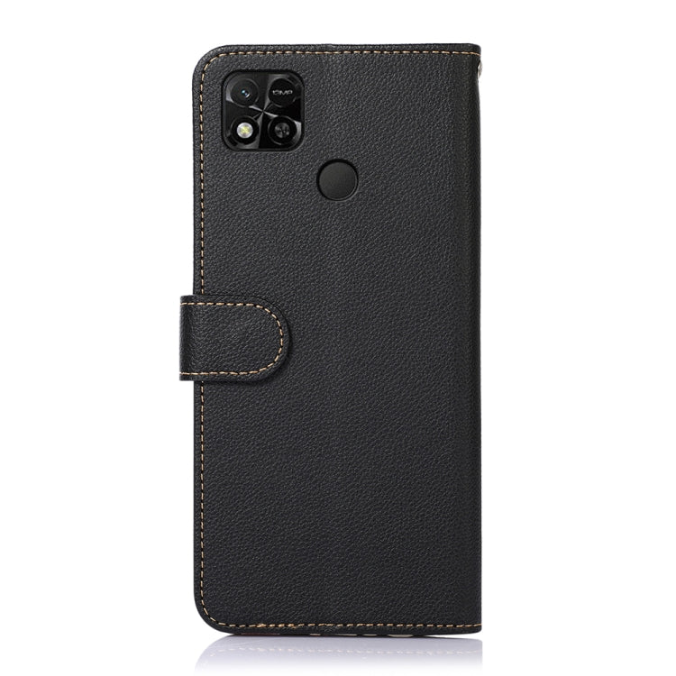 Black leather wallet phone case with stitched flap and camera and speaker cutouts