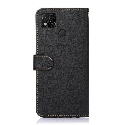 Black leather wallet phone case with stitched flap and camera and speaker cutouts