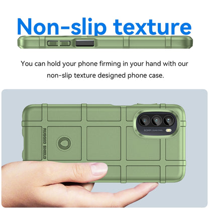 Green non-slip textured TPU phone case with grip edges and camera lens opening