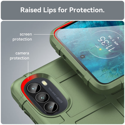 Green shockproof TPU case with raised lips for screen and camera protection