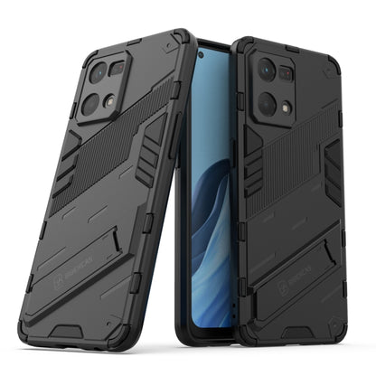 Dark gray TPU shockproof phone case with armor design, back and front shown